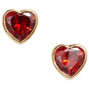 🆕 Kate Spade ♠️ New York Red Crystal Heart Stud Earrings NWT